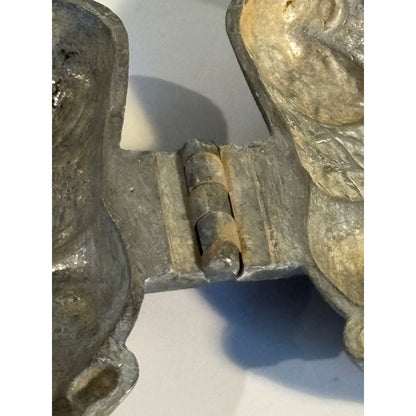 Antique French Pewter Chocolate Mould- Seated Dog