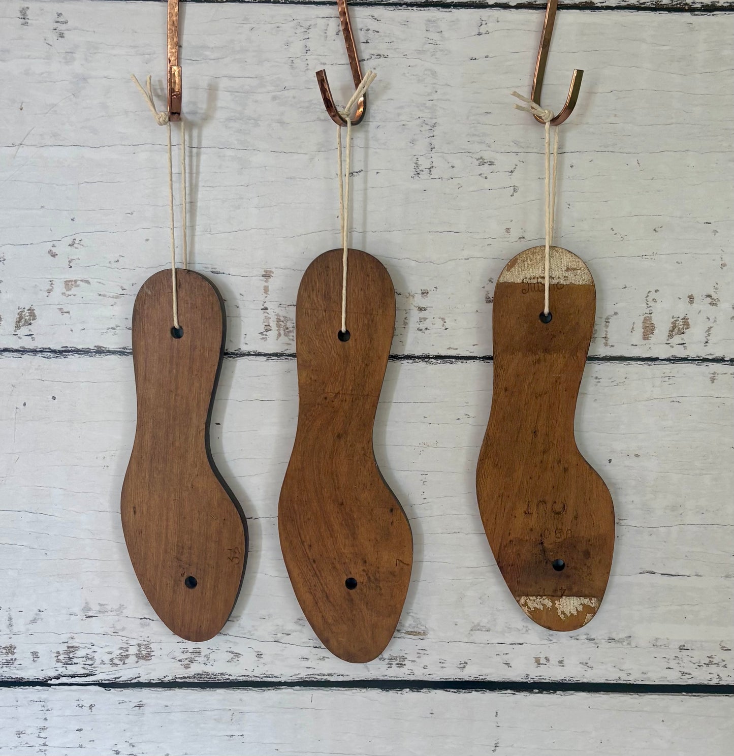 Vintage Wooden Shoe Sole Patterns | Cobbler’s Leather Cutting Templates | Set of 3