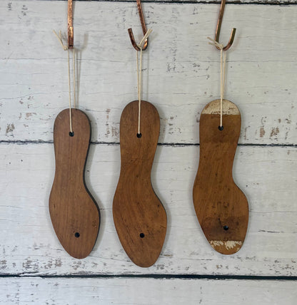 Vintage Wooden Shoe Sole Patterns | Cobbler’s Leather Cutting Templates | Set of 3