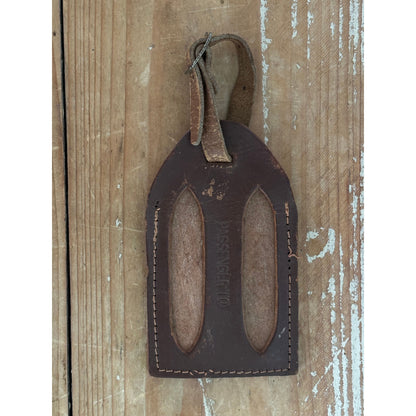 Vintage Leather Luggage Passenger Tag