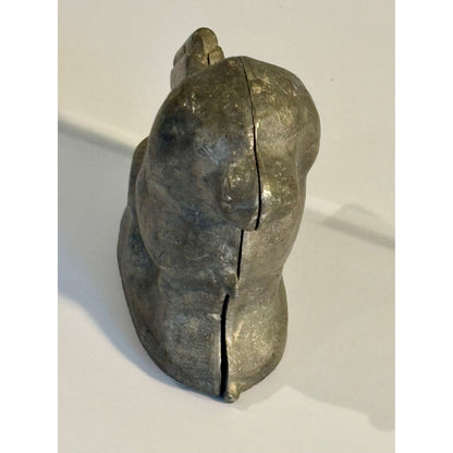 Antique French Pewter Chocolate Mould- Seated Dog