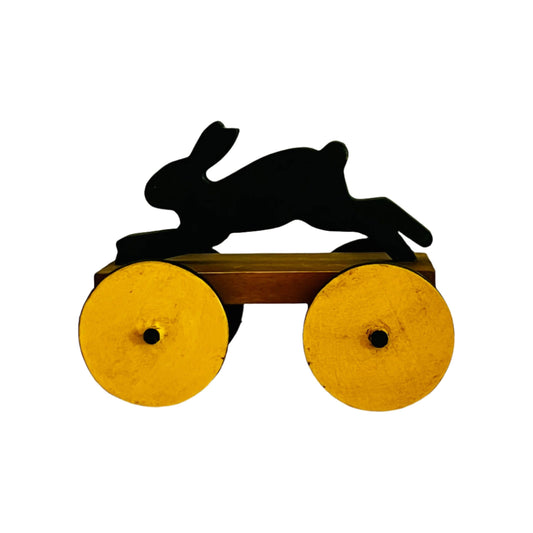 Handmade Amish Style Animal on Wheels Decorative Piece