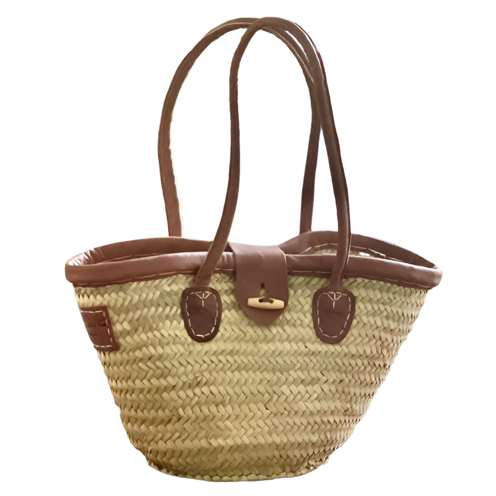 French Market Toggle Basket | Dark Leather