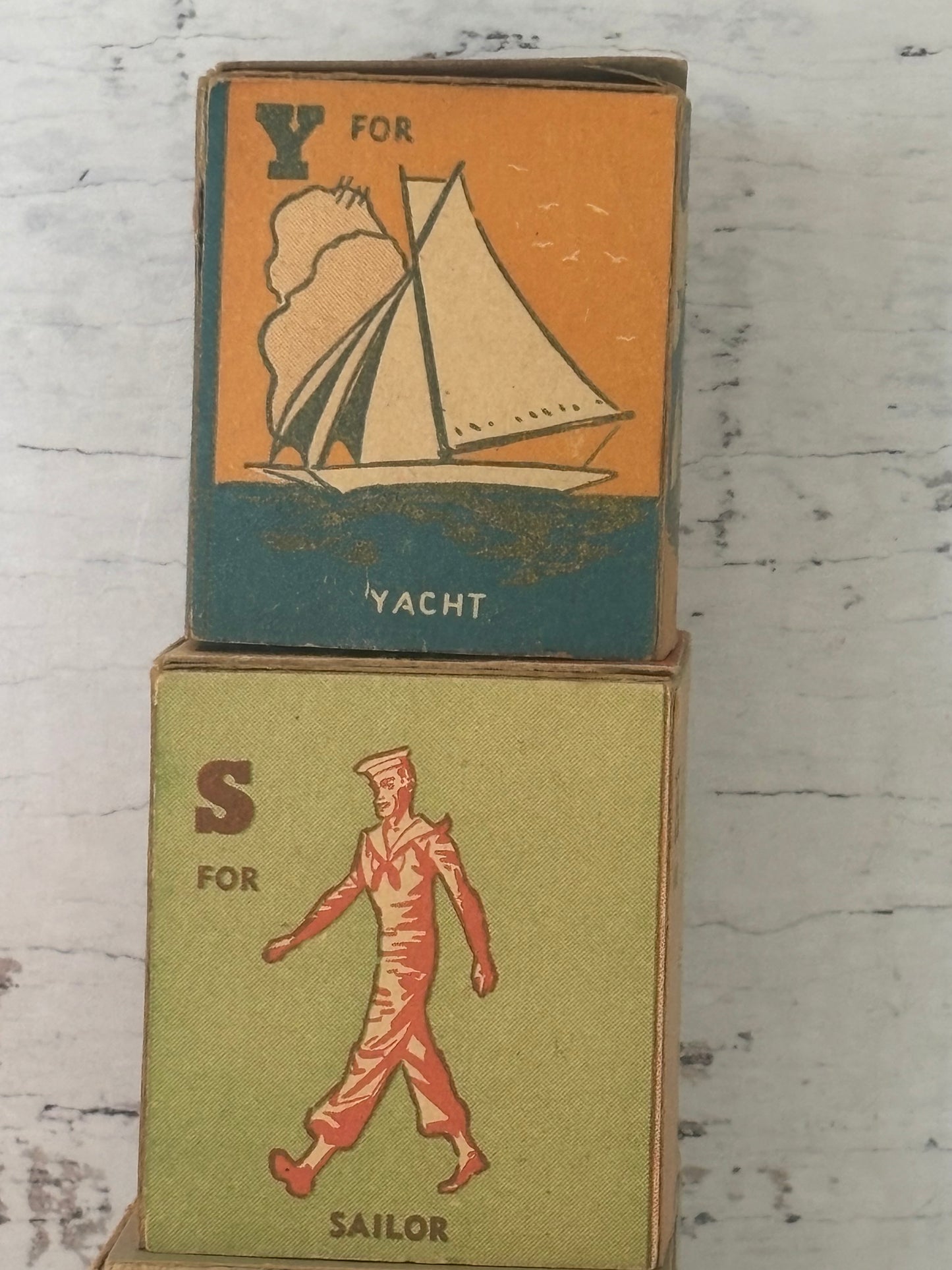 Rare Australian Vintage Alphabet Nesting Cardboard Blocks | c.1948–1951