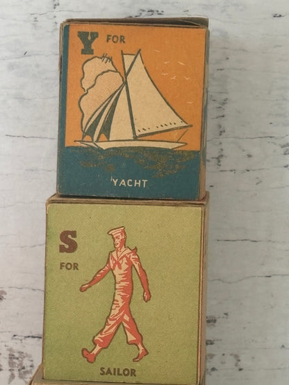 Rare Australian Vintage Alphabet Nesting Cardboard Blocks | c.1948–1951