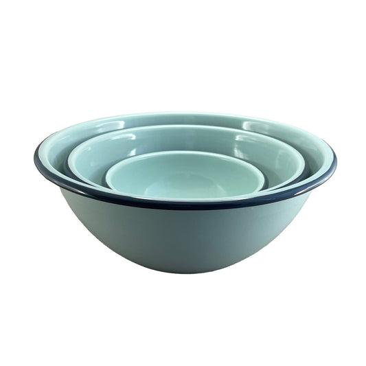Enamel Bowl Set | Duck Egg Blue