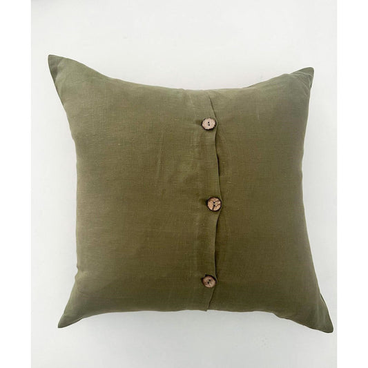 Linen Cushion Cover | Olive | 50 x 50