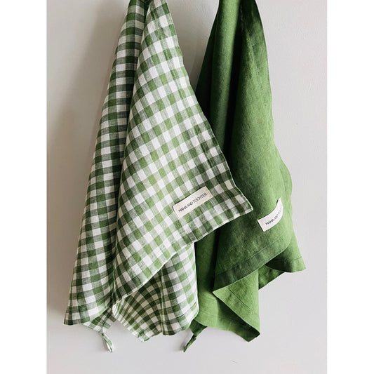French Linen Tea Towel | Celtic Gingham
