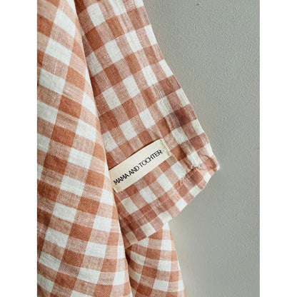 French Linen Tea Towel | Blush Gingham