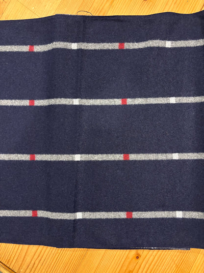 Reversible Plaid Check Navy Scarf – Soft Viscose Knit Wrap