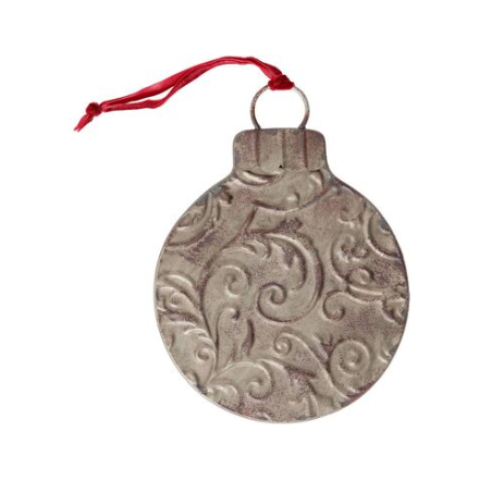 Tin Bauble | Hanging | Embossed