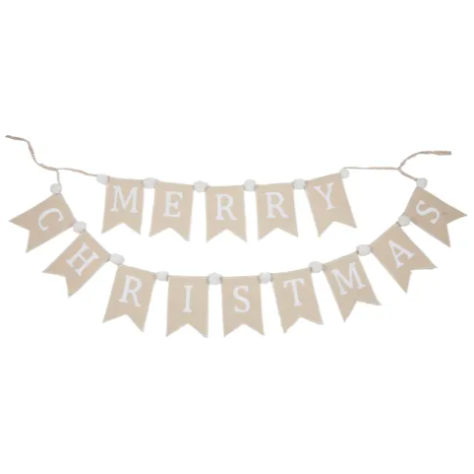 Christmas Bunting | Linen Natural