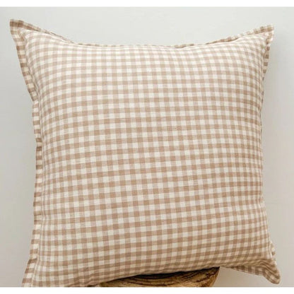 Euro Cushion Cover | Natural Gingham