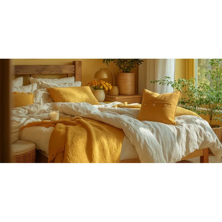 Linen Cushion Cover | Mustard | 50 x 50