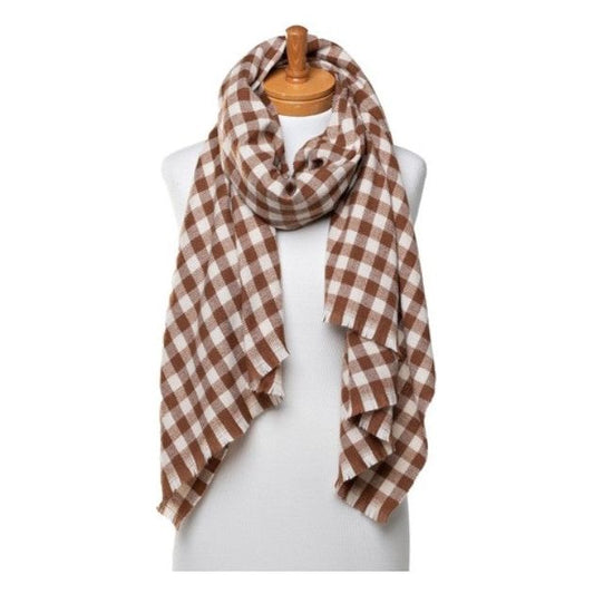 Scarf | Gingham| Chocolate