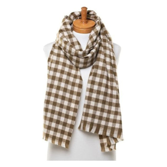 Scarf | Gingham| Olive