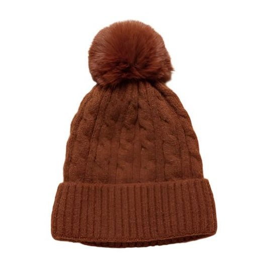 Cable Knit Beanie | Burnt Orange