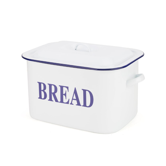 Enamel Bread Bin | White