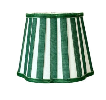 Lamp Shade | Green Stripe Scalloped