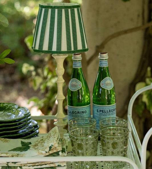 Lamp Shade | Green Stripe Scalloped
