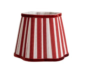 Lamp Shade | Red Stripe Scalloped