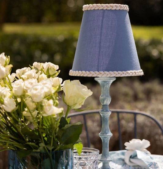 Lamp Shade | Ocean Blue Braided Trim