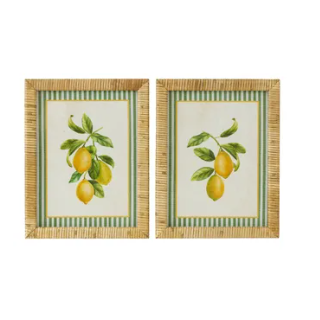 Zest Frame Glass Prints | Set of 2