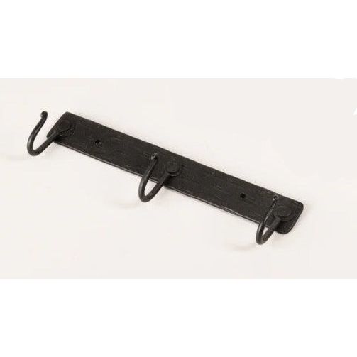 Black Iron Wall Hook Board with 3 Hooks