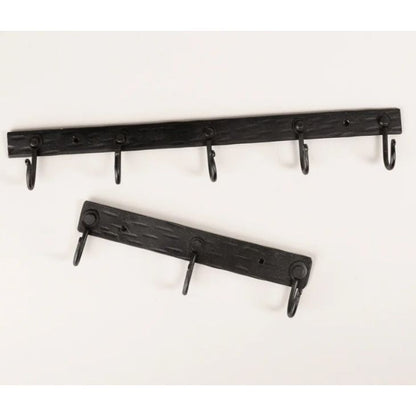Black Iron Wall Hook Board with 3 Hooks