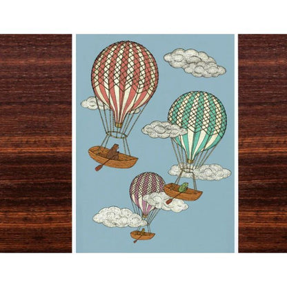 Art Print A4 | Rowboat Balloons