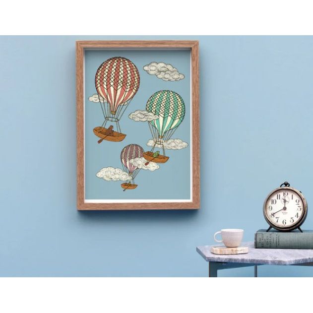Art Print A4 | Rowboat Balloons