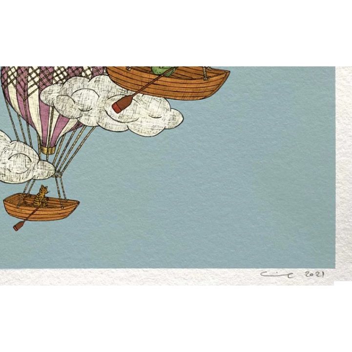 Art Print A4 | Rowboat Balloons