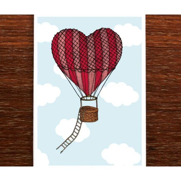 Blank Card | Love Heart Hot Air Balloon