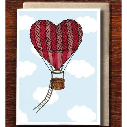 Blank Card | Love Heart Hot Air Balloon