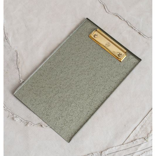 A5 Metal Clipboard – Green Steel Clipboard with Brass Clip