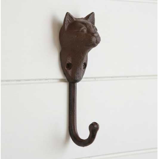 Cast Iron Cat Wall Hook – Rustic Vintage Coat & Hat Hanger