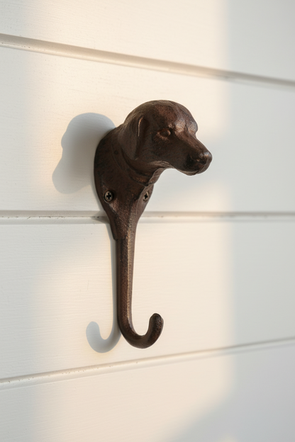 Cast Iron Dog Wall Hook – Rustic Vintage Coat & Hat Hanger