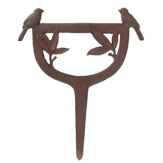 Cast Iron Boot Scraper Stake with Bird Design Garden Decor