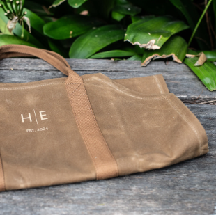 Wax Canvas Log Carrier | Heavy Duty Firewood Tote | Desert Sand