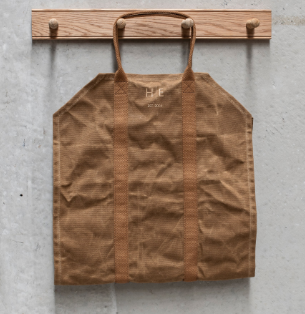 Wax Canvas Log Carrier | Heavy Duty Firewood Tote | Desert Sand