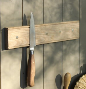 Oak Magnetic Knife Rack | Solid Oak Wall Mounted Knife Holder | Creamore Mill