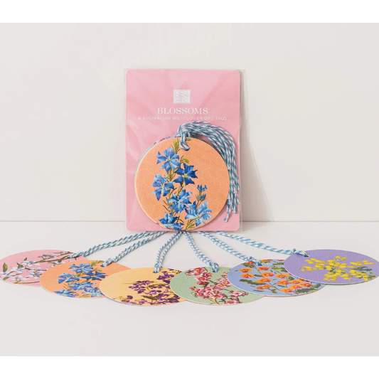 Australian Wildflower Gift Tags | Set of 6 Round Floral Tags
