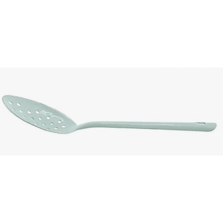 Falcon Enamel Perforated Spoon Duck Egg Blue 30cm | Slotted Spoon