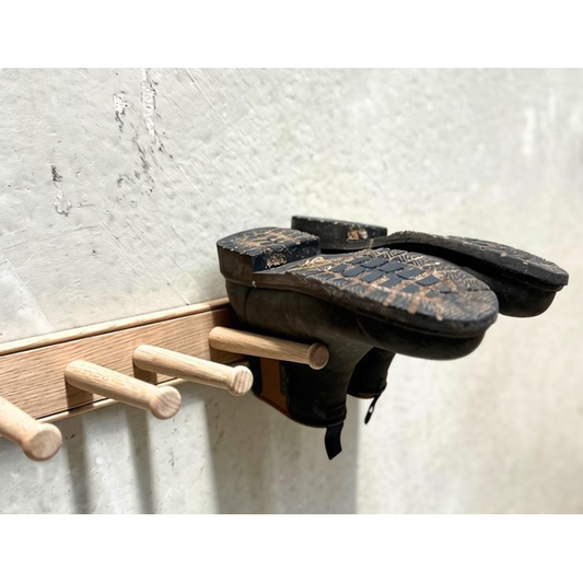 Solid Oak Boot Rack | Wall Mounted 3 Pair Boot Storage