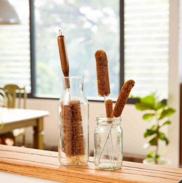 Large Coconut Fibre Bottle Brush | Plastic Free Natural Cleaner