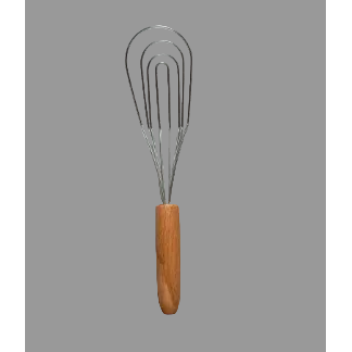 Flat Head Whisk | German Made Stainless Steel & Beechwood 26cm