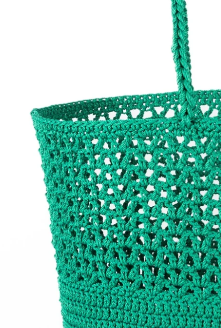 Boheme Crochet Basket | Emerald