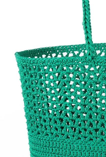 Boheme Crochet Basket | Emerald