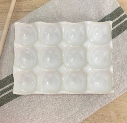 Ceramic Egg Tray | White or Green