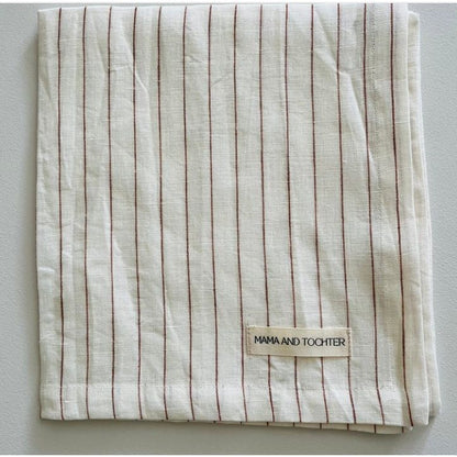 French Linen Tea Towel | Toffee Pin Stripe